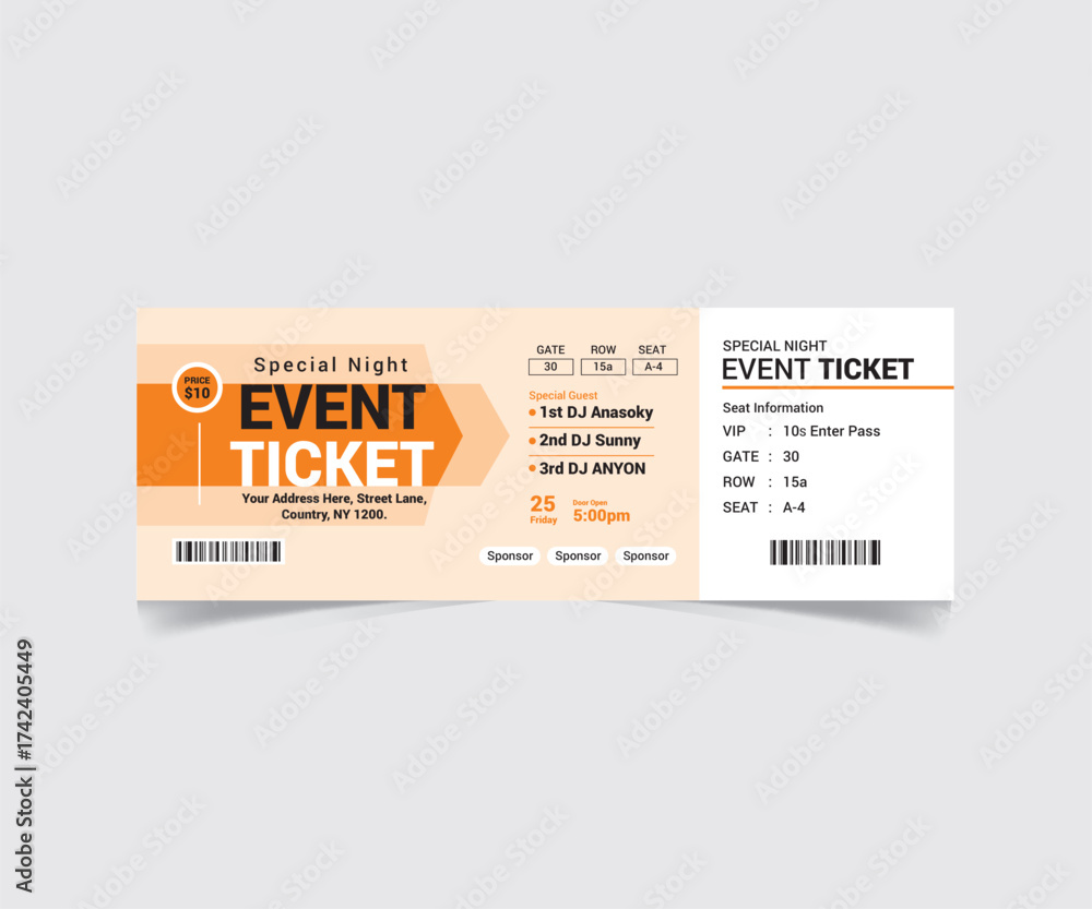 Obraz premium Premium VIP Event Ticket Template