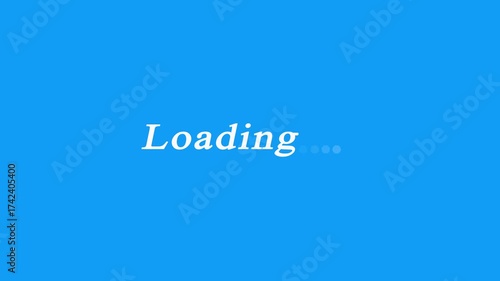 White Loading icon animation with blue color background.