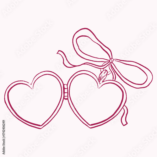 Love locket hand drawn element clipart