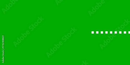 Animation of airplane and dotted line green screen