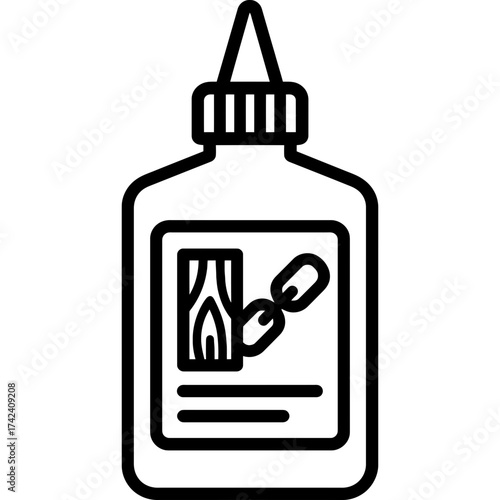 Wood glue bottle pva outline icon vector