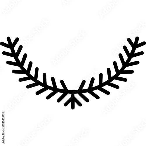 Minimalistic tinsel garland icon