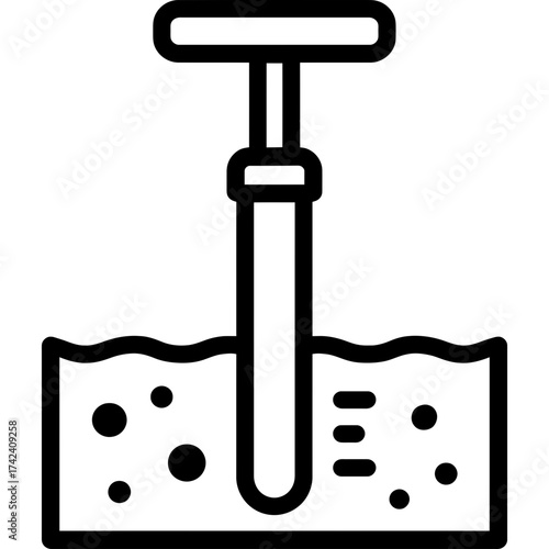 Soil sampler probe testing outline icon vector
