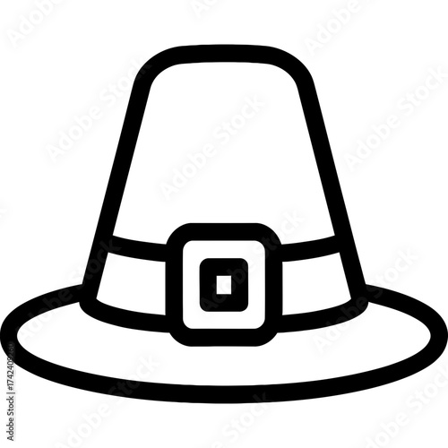 Minimalistic pilgrim hat icon