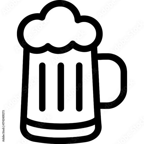 Minimalistic beer stein icon