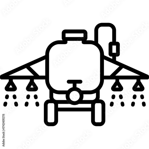 Sprayer crop protection outline icon vector