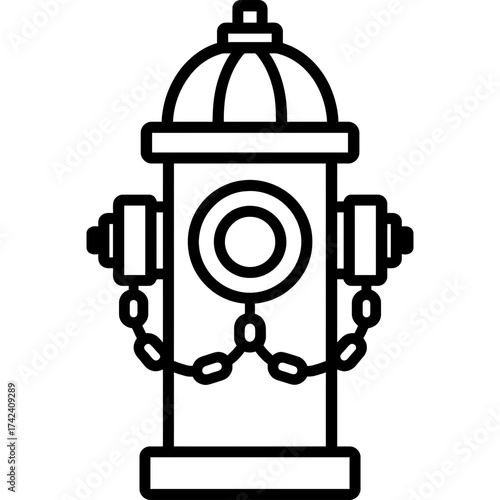 Fire hydrant outline icon vector