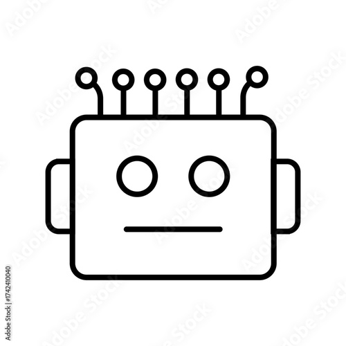 Minimal line icon set representing artificial intelligence technology