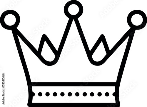 Vector art of simple black outline of a crown