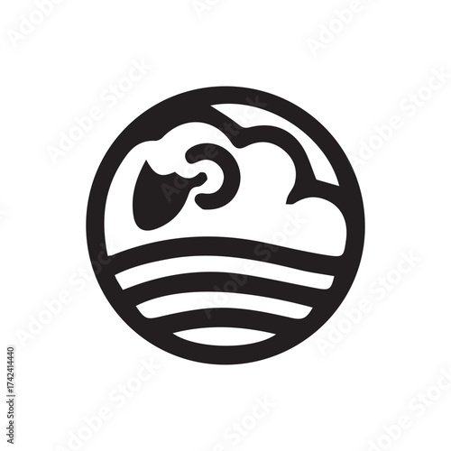 2d sheep logo with white background