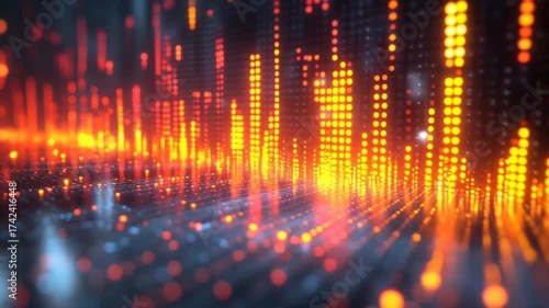 Wallpaper Mural Abstract Glowing Digital Audio Spectrum Equalizer Animation. Torontodigital.ca