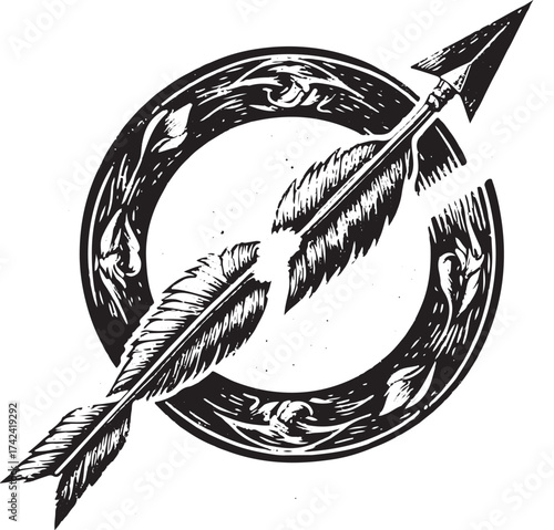 Stunning handcrafted arrow art for unique designs and impactful projects, perfect for t-shirts, logos, and posters with a timeless, artistic feel
