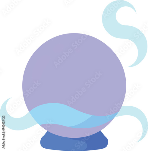 Magical Crystal Ball Glowing with Swirling Mist on transparent background