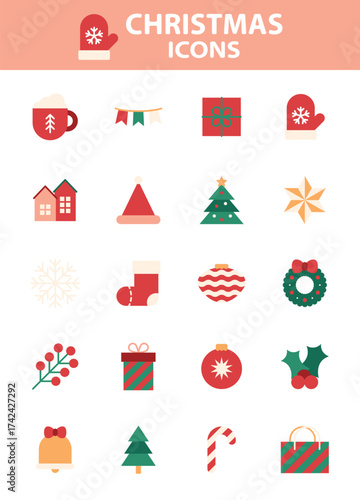 set of christmas icons, christmas decoration