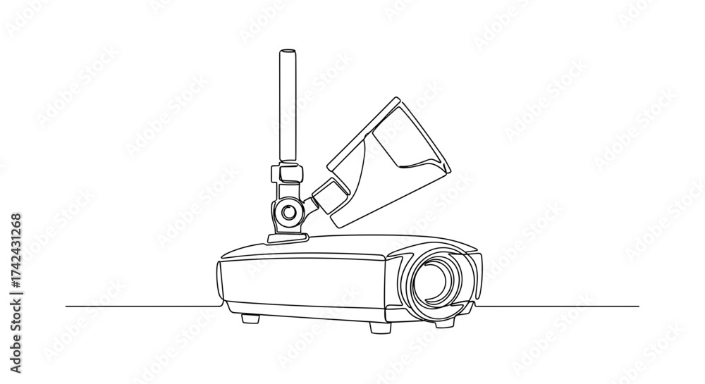 Fototapeta premium Projector illustration in minimalist style with clear outline design 