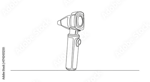 Medical otoscope in minimalistic design with clean lines  