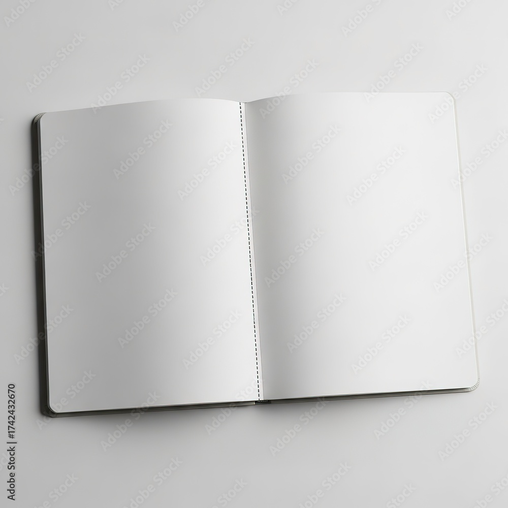 Naklejka premium Open blank notebook on white background page paper empty write d