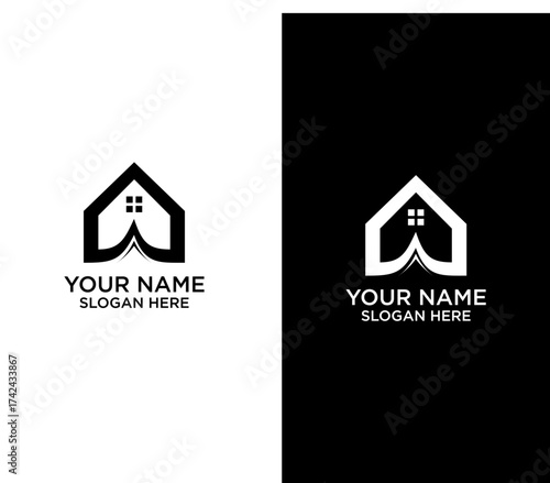 Modern House Logo Emblem For Real Estate, Home Living, And Family Comfort Branding