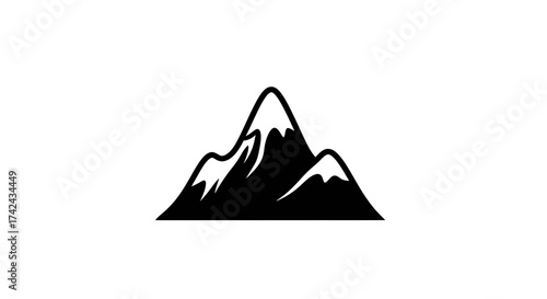 Majestic peaks: A simple silhouette mountain landscape inspiring adventure and travel