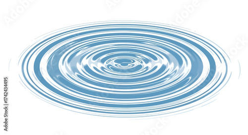 Mesmerizing concentric water ripples create a captivating optical illusion on a white backdrop
