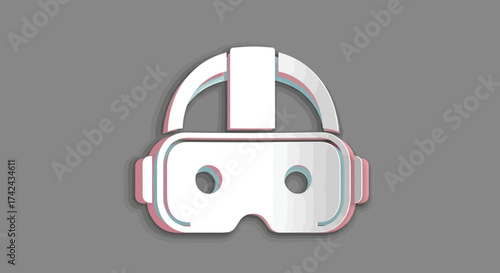 Minimalist representation of virtual reality headset for technology enthusiasts, designers