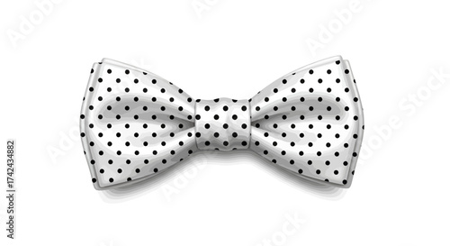 Polka dotted bow tie elegance for fashion illustration and vintage style apparel
