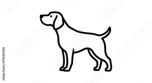 Elegant canine silhouette illustration showcasing a sleek and graceful posture perfect for designs