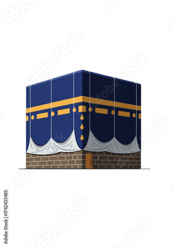 Flat Vector Illustration of Sacred Kaaba in Mecca