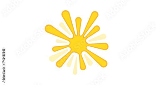 Energetic yellow burst, representing vitality, cheerfulness, and radiating light, ideal graphic