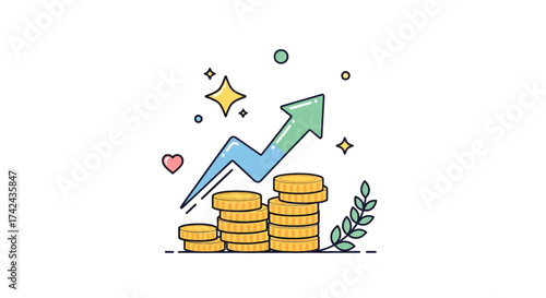 Ascending fortunes illustrated: Graphical depiction of financial growth and prosperity