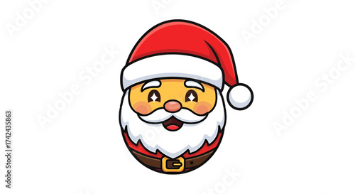 Festive cartoon santa claus with shining eyes and a jolly expression vector image