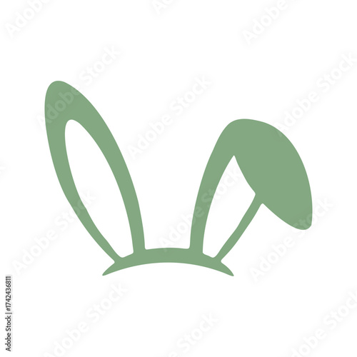 Illustration shows stylized, pastel green bunny ears attached to a head band, implying a festive or celebratory theme.