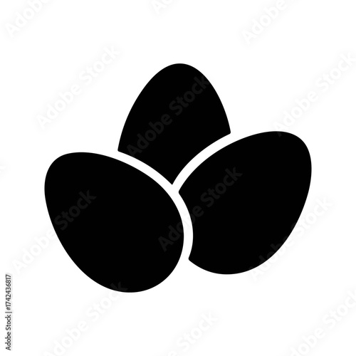 This vector illustration shows a small pile of three hen's eggs, useful for visualizing breakfast food in various presentations.