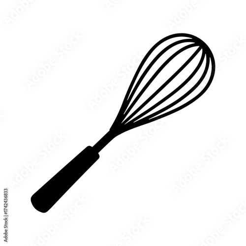 A whisk is a cooking utensil that is commonly used to blend ingredients smooth or to incorporate air into a mixture in food preparation.