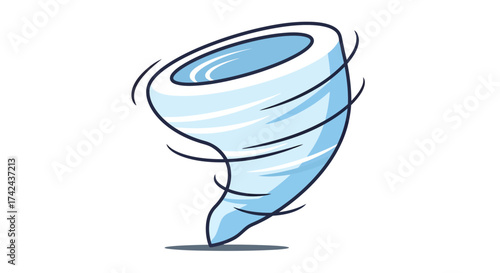 Stylized cyclone illustration depicting a dynamic weather condition with rotation