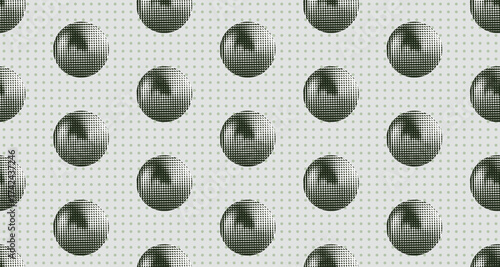 Seamless pattern of water drops and glass balls texture vector illustration.