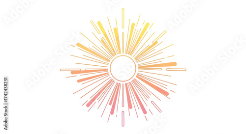 Radiant gradient burst emanating from a central circle showcasing dynamic and versatile design