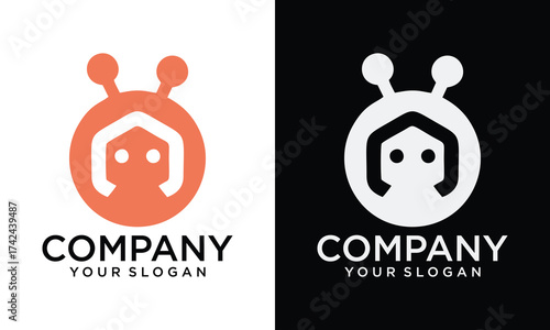 Creative Robot logo vector illustration template