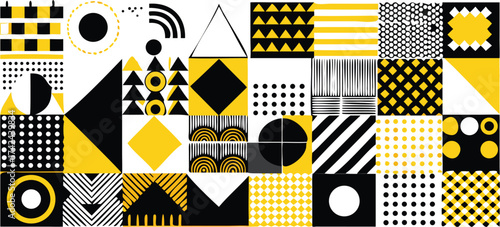 Black and yellow striped pattern vector illustration of a caution sign for an under construction design or road banner