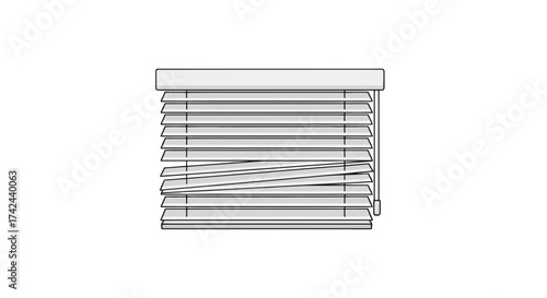 Window blinds illustration exhibiting privacy control for modern living spaces