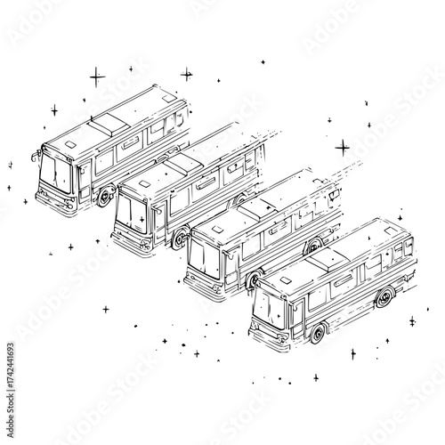 Isometric bus transportation vehicle public transport bus line drawing bus design bus travel bus station bus art