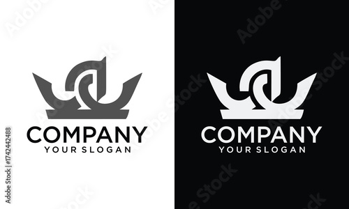 Creative Horse Crown Logo Business  Vector Design Template .