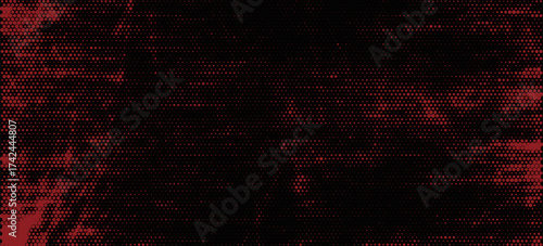 Distressed red grunge texture on a dark background, vector