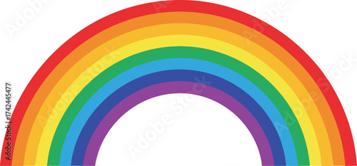 Vibrant rainbow arching brightly, promising hope and new beginnings