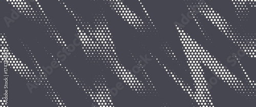 Radial Hexagonal Halftone Pattern Vector Abstract Technology Background. Hexagon Particles In Circular Composition Digital Art Illustration