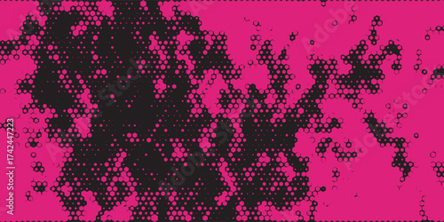 Bold vector background with an urban, pop-art feel. Textured black paint drips over a bright pink surface. Perfect for edgy fashion branding and music posters.Vector ilustration