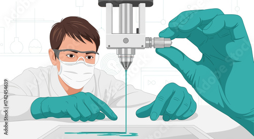 Scientist Operating Advanced Bioprinting Equipment for Innovative Medical Research and Development