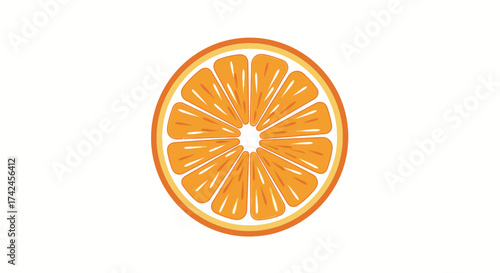 Vibrant orange citrus slice on a crisp white backdrop enhancing its simple beauty