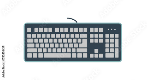 Modern keyboard illustration for digital tools and technology projects with smooth aesthetics