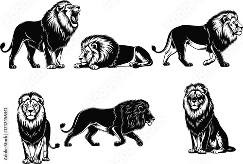 Black cow silhouette grazing near mountain range, minimalist vector illustration, rural agriculture artwork, farm animal design, countryside livestock concept, 